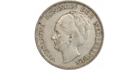 1 Florin Wilhelmine Tête Agée - Pays-Bas Argent