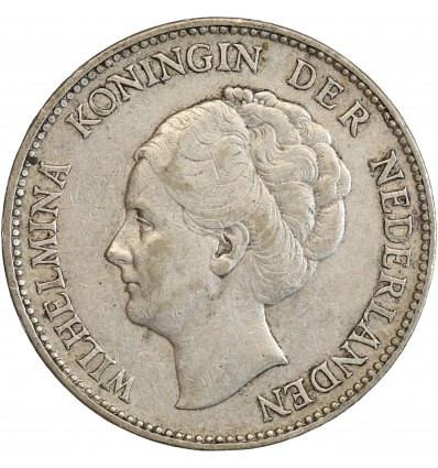 1 Florin Wilhelmine Tête Agée - Pays-Bas Argent