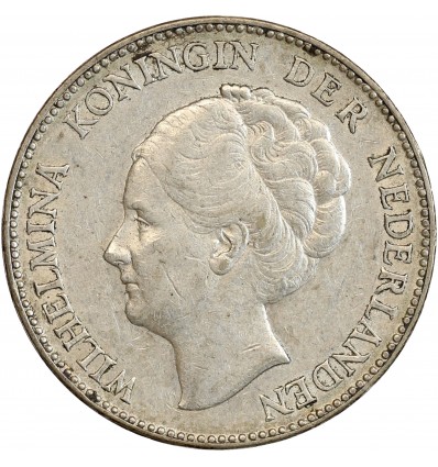 1 Florin Wilhelmine Tête Agée - Pays-Bas Argent