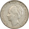 1 Florin Wilhelmine Tête Agée - Pays-Bas Argent