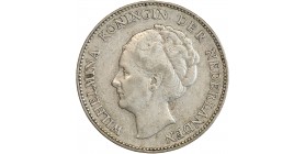 1 Florin Wilhelmine Tête Agée - Pays-Bas Argent