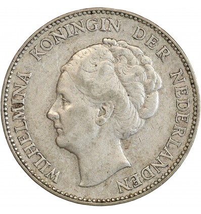 1 Florin Wilhelmine Tête Agée - Pays-Bas Argent