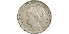 1 Florin Wilhelmine Tête Agée - Pays-Bas Argent