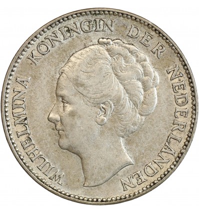 1 Florin Wilhelmine Tête Agée - Pays-Bas Argent