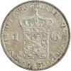 1 Florin Wilhelmine Tête Agée - Pays-Bas Argent