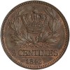 Revers : 2 / CENTIMES sous une couronne entre deux branches d'olivier