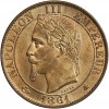 Avers : tête laurée de Napoléon III à gauche