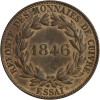 Revers : 1846 dans une couronne formée de deux branches d'olivier