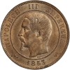 Avers : tête nue de Napoléon III à gauche