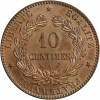 Revers : 10 / CENTIMES / A dans une couronne formée d'une branche d'olivier et d'une branche de laurier