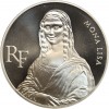 Avers : portrait de Mona Lisa