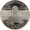 Revers : vue du musée de Louvre et de ses pyramides