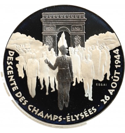 Avers : le Général descendant les Champs-Elysées