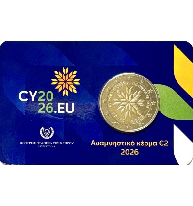 2 Euros Chypre Coincard 2026 - Présidence de l'U.E.