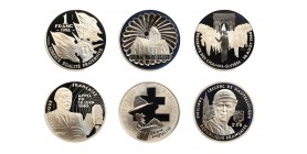 Coffret de 5 monnaies de 100 Francs et de 1 monnaie de 1 Franc