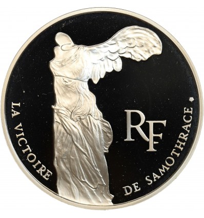 Avers : la statue de la Victoire de Samothrace