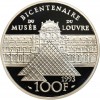 Revers : vue du musée de Louvre et de ses pyramides