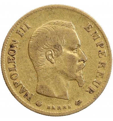 Avers : tête nue de Napoléon III à droite