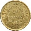 Revers : 20/FRANCS sur deux lignes, dans une couronne composée de deux branches de laurier