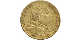 Avers : buste de Louis XVIII à droite, habillé avec le cordon de l'Ordre du Saint-Esprit