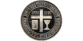 Revers : une Croix, une Bible et un Calice