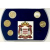 Série de Monaco contenant 5 pièces de 10 cent à  2 euros millésime 2002 en qualité UNC dans un coffret