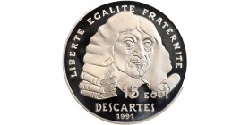 Avers : portrait de Descartes de face