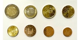 Série de la 1 cent à la 2 euros en qualité brillant universel de l'Espagne millésime 2022.