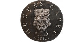 Avers : portrait de Hugues Capet couronné