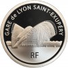 Avers : façade de la gare Lyon Saint-Exupéry