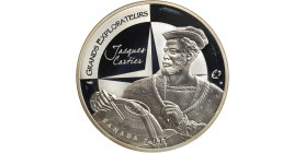 Avers : Jacques Cartier qui calcule les distances du Canada sur une mappemonde
