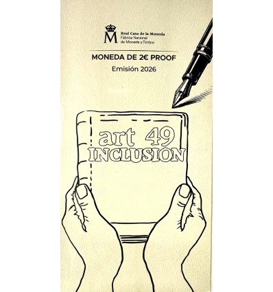 2 Euros Espagne 2026 B.E. - Droits et Inclusion