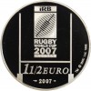 Revers : logo de la Coupe du monde de rugby à XV - lignes de but d'un terrain de rugby
