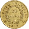 20 Francs Napoléon Ier Tête Laurée Revers Empire