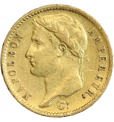 20 Francs Napoléon Ier Tête Laurée Revers Empire