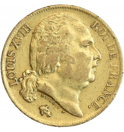20 Francs Louis XVIII Buste Nu