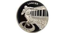 Avers : lanceur et en arrière-plan le pont de Bir-Hakeim