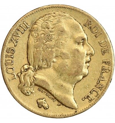 20 Francs Louis XVIII Buste Nu