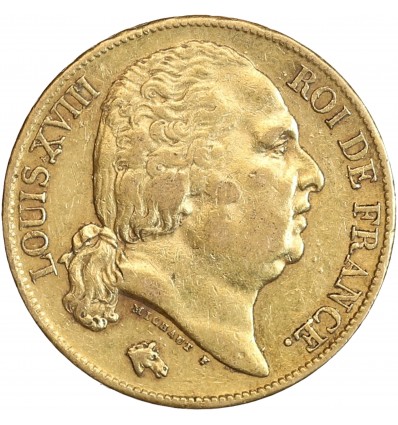 20 Francs Louis XVIII Buste Nu