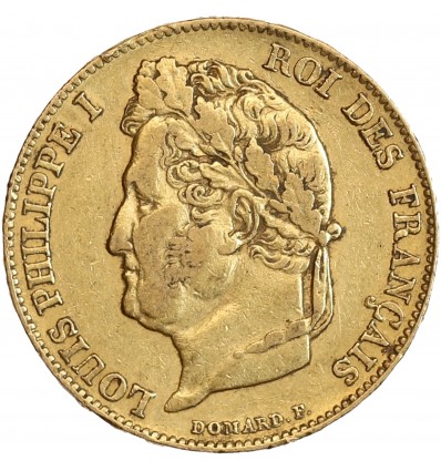 20 Francs Louis-Philippe Tête Laurée