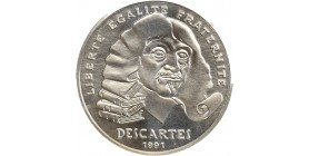 Avers : portrait de face de Descartes