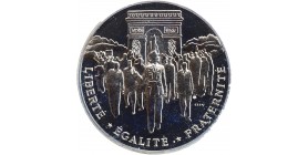 Avers : le Général de Gaulle descendant les Champs Elysées