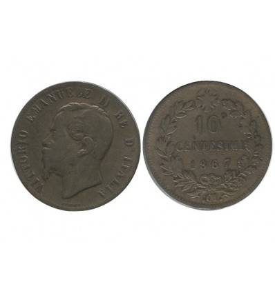 10 Centimes Victor Emmanuel II Italie - Italie Reunifiee