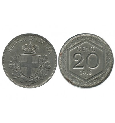 20 Centimes Tranche Lisse Italie - Italie Reunifiee