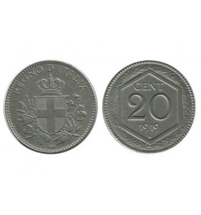 20 Centimes Tranche Lisse Italie - Italie Reunifiee