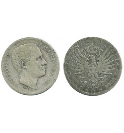 1 Lire Victor Emmanuel III Italie Argent - Italie Reunifiee