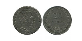 20 Centimes Victor Emmanuel II Italie Argent - Italie Reunifiee