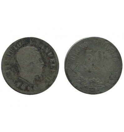 50 Centimes Victor Emmanuel II Italie Argent - Italie Reunifiee