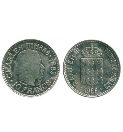 10 Francs Charles III Monaco Argent