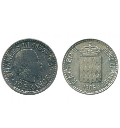 10 Francs Charles III Monaco Argent